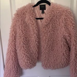 Faux fur pink jacket